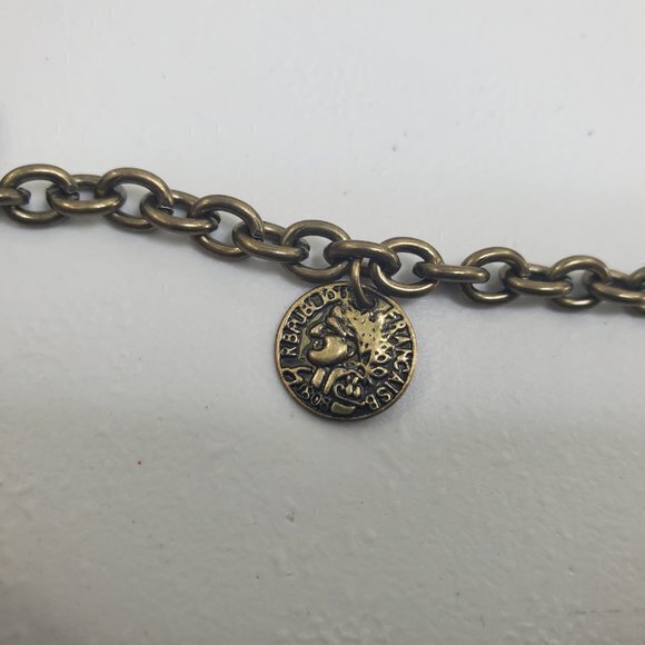 Boho Necklace Dangle Fringe Charms‎ Coin Gold Tone - Picture 6 of 7